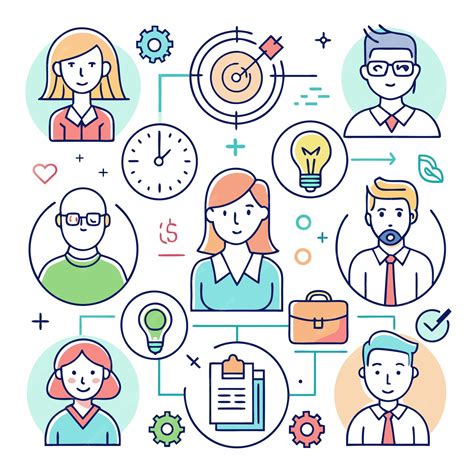 Diverse team of people with a shared goal connected by business