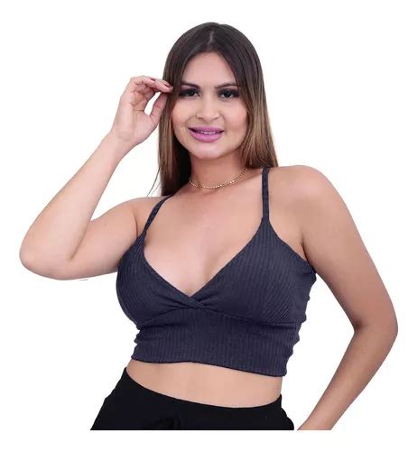 Cropped Top Blusinha Decote V Al A Bojo Regata Moda Ver O Mercadolivre