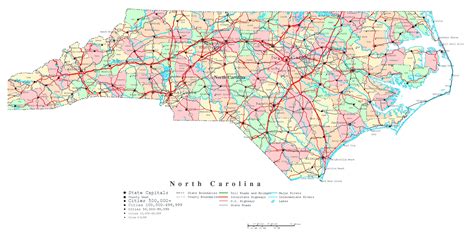 Nc State Map With Cities And Towns