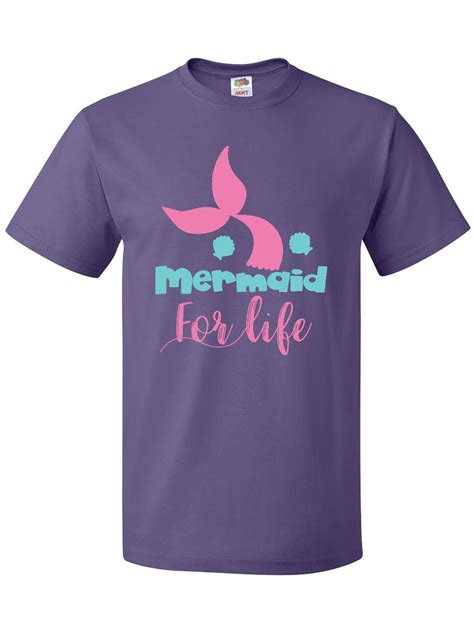 Inktastic Mermaid For Life Mermaid Tail Blue Pink T Shirt