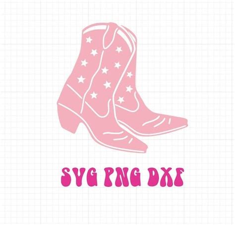 Star Cutout Cowboy Boot Svg Dxf Png Disco Cowgirl Space Etsy Canada