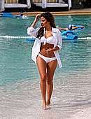 Nadia Forde In White And Pink Bikini Poolside