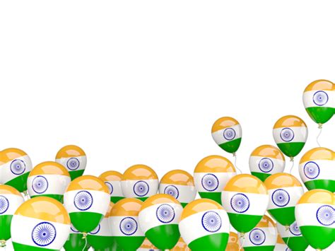 Flying balloons. Illustration of flag of India