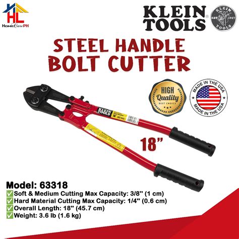 Klein Tools Steel Handle Bolt Cutter 18 Inches 63318 Shopee Philippines