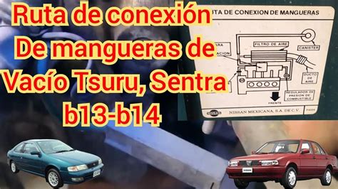 Ruta de mangueras de vacío tsuru Sentra b13 14 YouTube