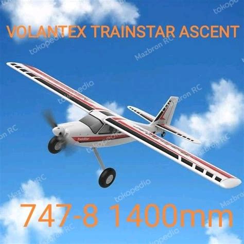 Volantex Trainstar Ascent Rc Plane Pesawat Trainer Mm Pnp