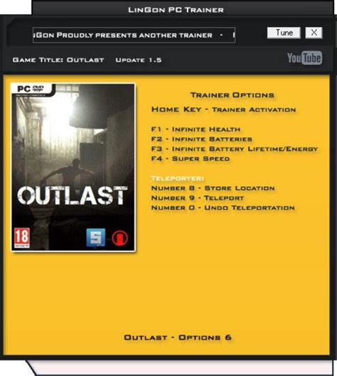 Outlast Trainer 6 V15 Lingon Download Cheats Codes Trainers