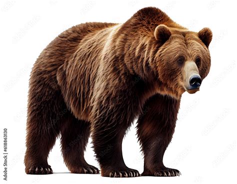 brown grizzly bear on a transparent background. generative AI Stock ...