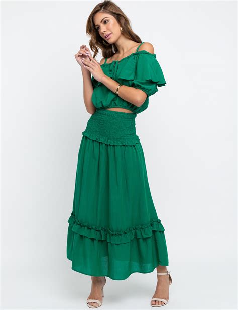 Conjunto Cropped Saia Verde Sostiqs