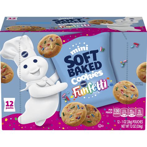 Pillsbury Mini Soft Baked Cookies Confetti Snack Bags 12 Ct