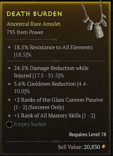 Sorc Amulet Glass Cannon Cool Down Dr Mast Topic D Jsp