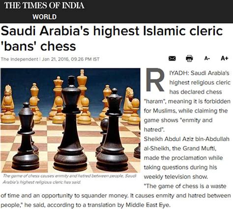 Top Saudi Cleric Calls For Ban On Chess Chessbase