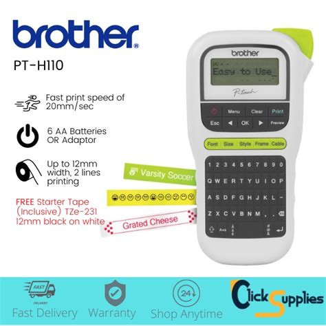 Brother Label Printer PT H110 Portable Handheld Laminating Sticker