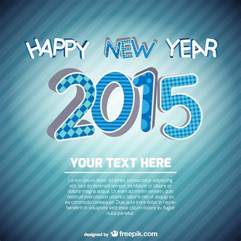 New Year Card Template Vector Free Download