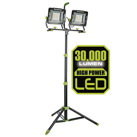 Powersmith Lumens Dual Head Led Work Light With Tripod Pwld T