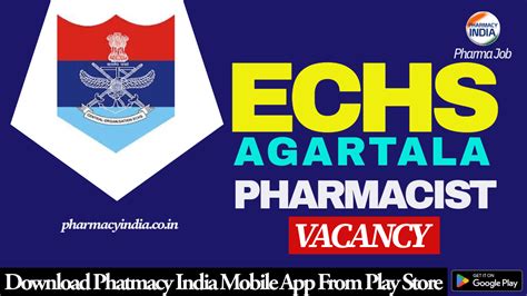 Pharmacist Vacancy At Echs Polyclinic Agartala Apply Now Pharmacy India