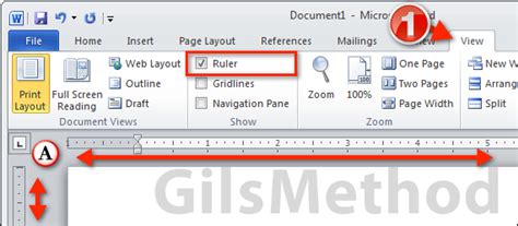 How To Display The Ruler In Word 2010