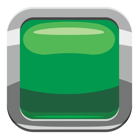 Light Green Square Button Icon Cartoon Style 15072901 Vector Art At