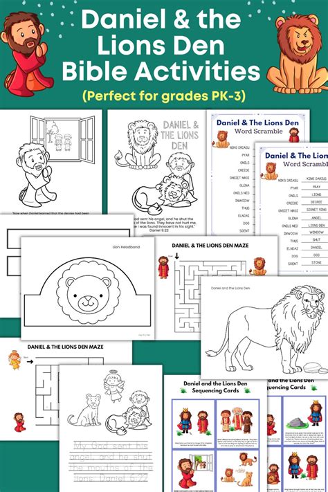 And The Lions Den Worksheets