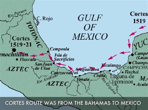 Hernan Cortes Exploration Route Map