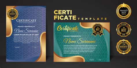 Modèle De Certificat Moderne En Dégradé Et Couleurs Or Luxe Et Style