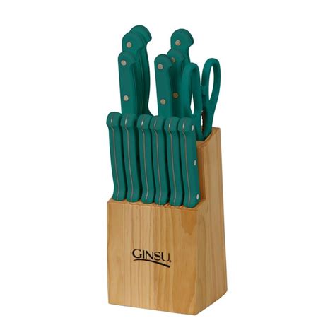 Ginsu GINSU 14-PIECE TEAL KNIFE SET Lowes.com | Ginsu, Knife block set ...