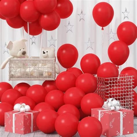 Lot De 30 Ballons Rouges Mats De 30 Cm En Latex Rouge Pour Guirlande De