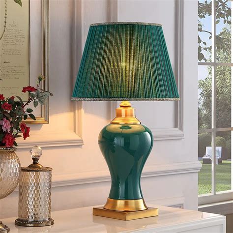 Modern Green Ceramic Table Lamps For Bedroom Living Room Bedside Green