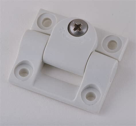 Elesa Cleanroom Hinge With Holes White Enamel Finish Square Corners 3564 In X 3564 In