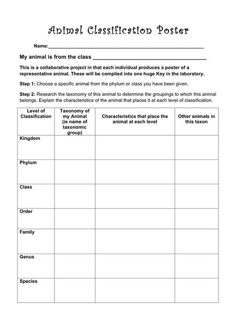 8 Classification Wk 9 Mrs Morritt Science