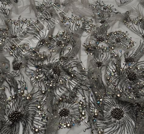 Beaded Tulle Fabric Exclusive Fabrics From India Sku At