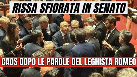 RISSA SFIORATA IN SENATO SCOPPIA IL CAOS DURANTE LINTERVENTO DEL