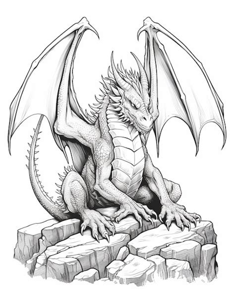 Sitting Dragon Drawing