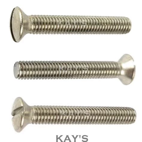 M M M Raised Slotted Countersunk Machine Screws Bolts A Stainless