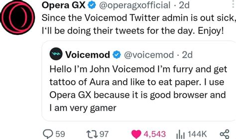 Opera Gx Operagxofficial Since The Voicemod Twitter Admin Is Out