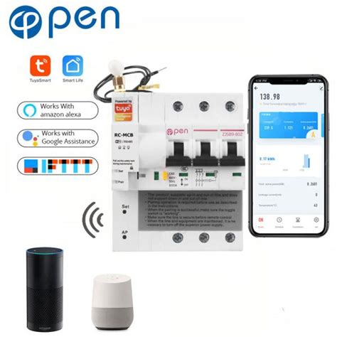 Tuya Wifi Smart Phase Circuit Breaker A With Energy Monitoring