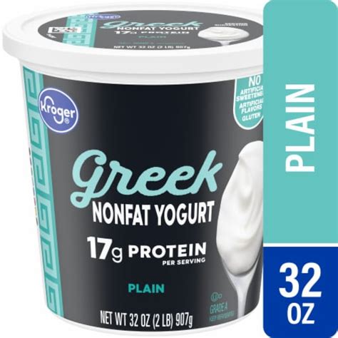 Kroger Plain Nonfat Greek Yogurt Tub, 32 oz - Pick ‘n Save