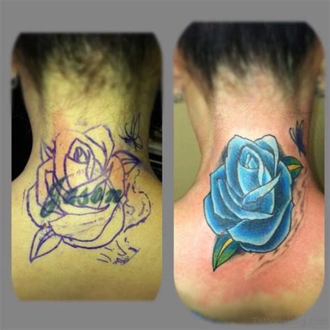 19 Best Blue Rose Tattoos On Neck Tattoo Designs