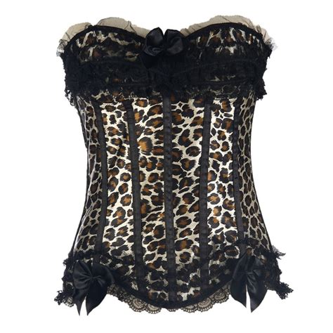 Plus Size Xl Leopard Corset Overbust Slimming Waist Trainer Shapewear