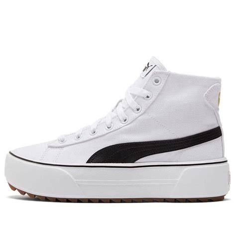 Puma Kaia Mid Cv Leisure Sneakers White Black Gold Lyst