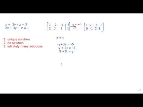 Introducing Free Variables To A Matrix YouTube