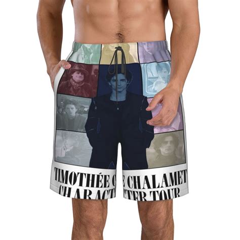 Mens Timothee Chalamet Swim Trunks Quick Dry Bathing Suits Holiday