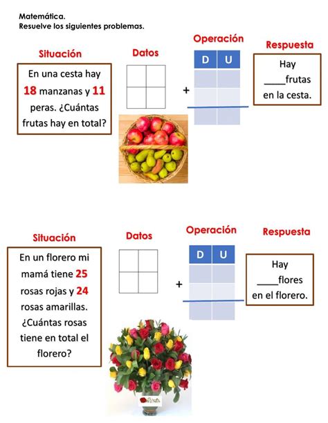 Ejercicio Interactivo De Problemas Sencillos De Suma Problemas De