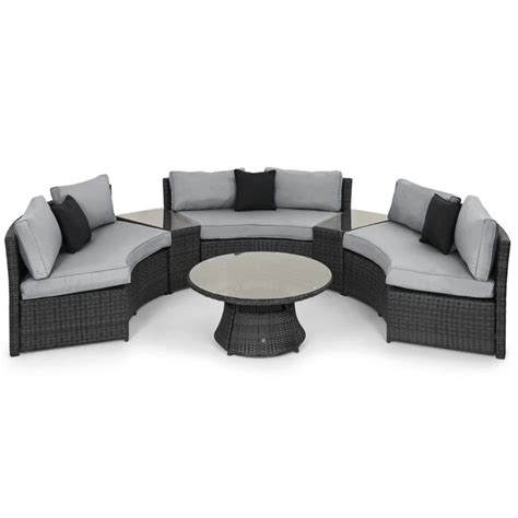 The Half Moon grey sofa curved rattan sofa set by Maze Rattan is quite ...