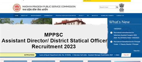 Mppsc Assistant Director District Statical Officer Recruitment