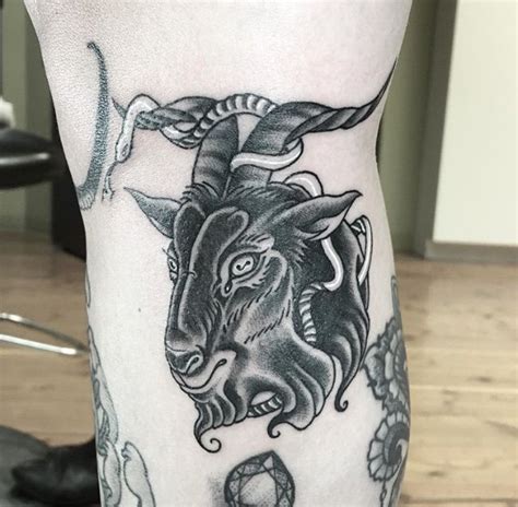 Traditional Goat Head Tattoo