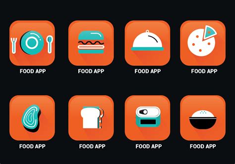 Food App Icon Vector Pack 184281 Vector Art at Vecteezy