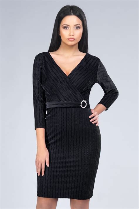 Rochie Dama Catifea Elastica Per Donna Negru 44 Eu Emag Ro