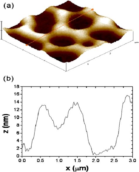 A D Visualization Of Afm Height Images Obtained From The Image Shown