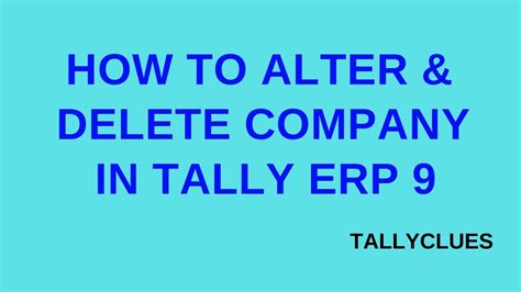 How To Alter Shut The Company In Tally Erp 9 English Part 2 YouTube